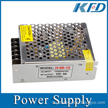 LED Power Supply Aluminum Case Waterproof 12V 5A Power Adapter